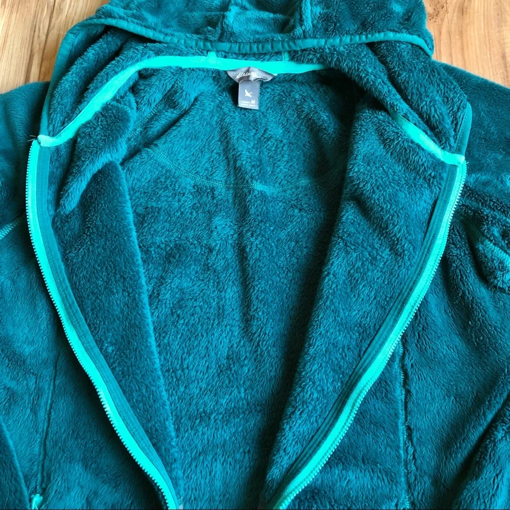 EDDIE BAUER Plush Fleece Jacket Hoodie Medium Women’s - Picture 5 of 14